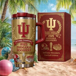 Indiana Hoosiers 2025 National Champions Football Edition Gold Insulated Tumbler