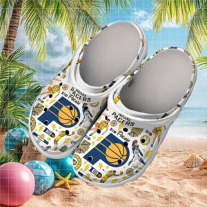 Indiana Pacers Retro Basketball Pattern Graphic Clog