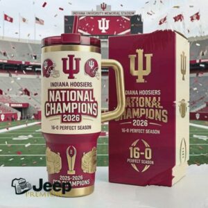 Indiana University 2026 CFP National Champions 16 0 Perfect Season Trophy Tumbler