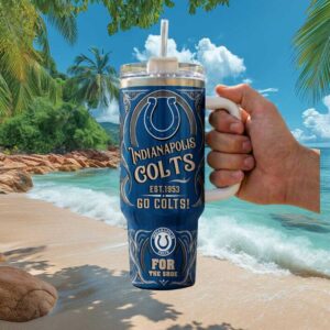 Indianapolis Colts 40oz Tumbler For The Shoe Vintage Steel Travel Tumbler