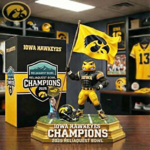 Iowa Hawkeyes 2025 ReliaQuest Bowl Champions Mascot Desktop Ornament