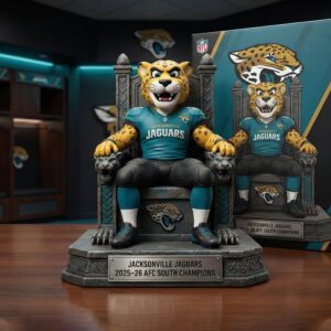 Jacksonville Jaguars 2025 26 AFC South Champions Mascot Throne Desktop Ornament