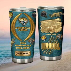 Jacksonville Jaguars 30th Anniversary Duuval Custom Name Tumbler