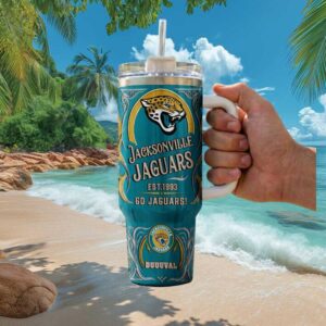 Jacksonville Jaguars Est. 1993 Duuuval Fan 40oz Handle Tumbler