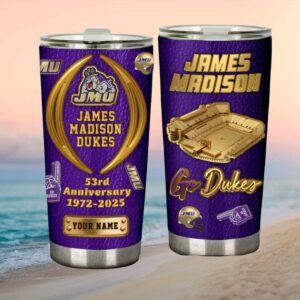 James Madison Dukes Jmu 53Rd Anniversary Custom Name Tumbler