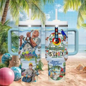 Jimmy Buffett It's 5 O'Clock Somewhere Florida License Plate 40oz Tumbler
