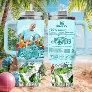 Jimmy Buffett Tribute Escapist Nutrition Label Tropical 40oz Tumbler