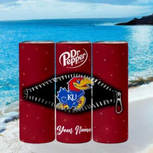 Kansas Jayhawks Dr Pepper Big 12 Zipper Tumbler Design