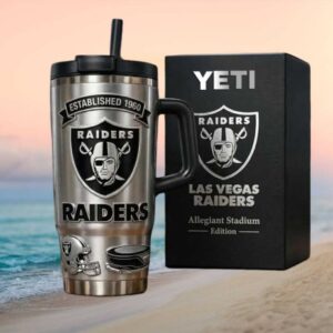 Las Vegas Raiders Allegiant Stadium Edition Established 1960 Yeti Tumbler