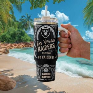 Las Vegas Raiders Raider Nation 40oz Stainless Steel Tumbler Est 1960
