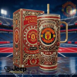 Manchester United “Glory Glory” Est 1878 Luxury Jeweled 40oz Fan Tumbler