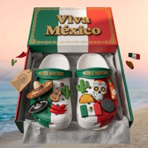 Mexican Flag Themed Sandals with Charms Clog