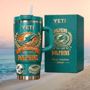 Miami Dolphins 60th Anniversary 1966 2026 Limited Edition 40oz Tumbler