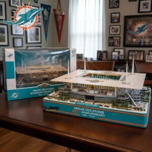 Miami Dolphins 60th Anniversary Hard Rock Stadium Desktop Ornament