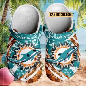 Miami Dolphins Custom Name Nfl Sport Sandals