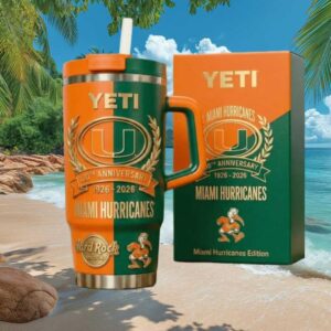 Miami Hurricanes 100th Anniversary 1926 2026 Split Orange and Green Tumbler