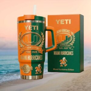 Miami Hurricanes 100th Anniversary 1926 2026 Split Orange and Green Tumbler