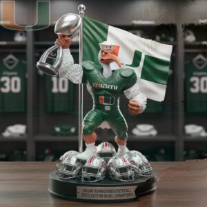 Miami Hurricanes 2025 Cotton Bowl Champions Mascot Ornament