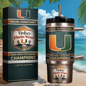 Miami Hurricanes 2026 VRBO Fiesta Bowl Champions Limited Edition 40oz Tumbler