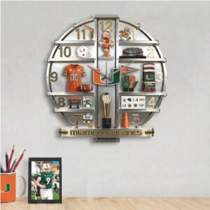 Miami Hurricanes Dynasty Commemorative Acrylic Wall Clock Miami Hurricanes Dynasty Commemorative Acrylic Wall Clock