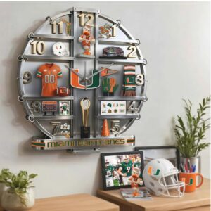 Miami Hurricanes Dynasty Commemorative Acrylic Wall Clock