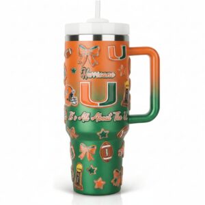 Miami Hurricanes Hurricane Queen Tropical Glow Green 40oz Tumbler