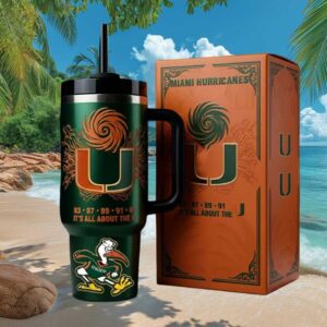 Miami Hurricanes “It’s All About The U” Forest Green 40oz Tumbler