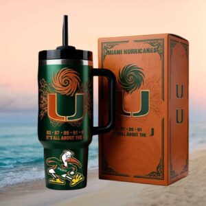 Miami Hurricanes “It's All About The U” Forest Green 40oz Tumbler