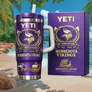 Minnesota Vikings 65th Anniversary (1961 2026) Edition 40oz Tumbler with Handle