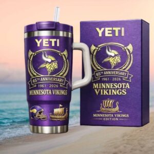 Minnesota Vikings 65th Anniversary (1961 2026) Edition 40oz Tumbler with Handle
