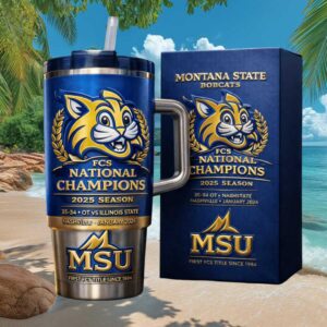 Montana State Bobcats 2025 FCS National Champions Anniversary 40oz Insulated Tumbler