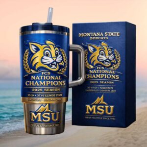 Montana State Bobcats 2025 FCS National Champions Anniversary 40oz Insulated Tumbler