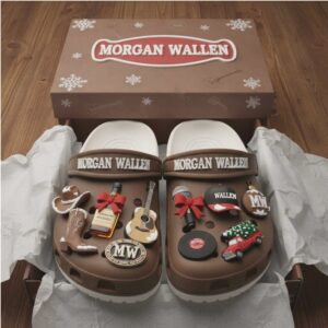 Morgan Wallen Christmas Crocs Clogs with Charms