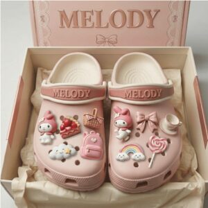 My Melody Pink Clog Shoes with Cute Character Charms