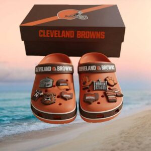 NFL Cleveland Browns Classic Crocs with Jibbitz Charms NFL Cleveland Browns Classic Crocs with Jibbitz Charms