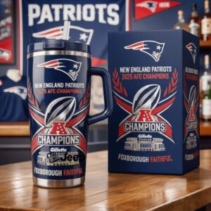 New England Patriots 2025 AFC Champions Commemorative 40oz Tumbler