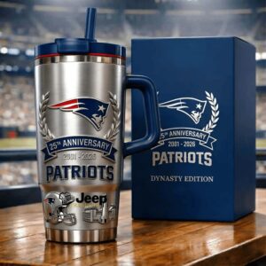 New England Patriots 25th Anniversary Dynasty Edition 2001 2026 Commemorative Tumbler