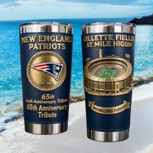 New England Patriots 65th Anniversary Tribute Leather Wrapped Tumbler