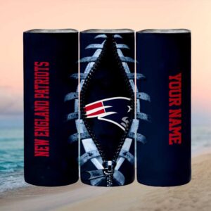 New England Patriots Nfl Navy Blue Zipper Style Custom Tumbler