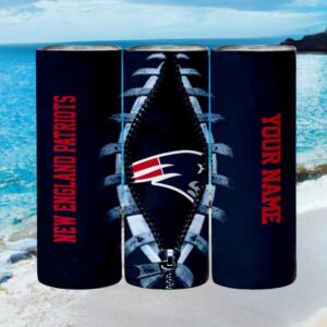 New England Patriots Nfl Navy Blue Zipper Style Custom Tumbler
