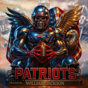 New England Warrior Football Figurine Desktop Ornament