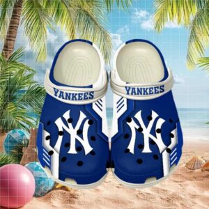 New York Yankees Mlb Blue White Pattern Clogs