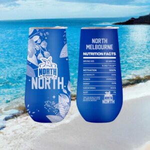 North Melbourne Kangaroos Afl Nutrition Facts Blue Tumbler Design
