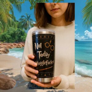 Not Today Tumblerglefucker Harry Potter Inspired Matte Black Tumbler