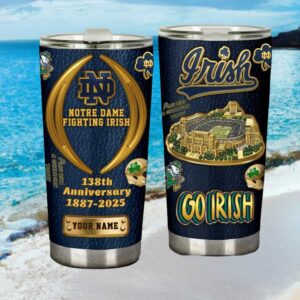 Notre Dame Fighting Irish 138Th Anniversary Go Irish Custom Name Tumbler