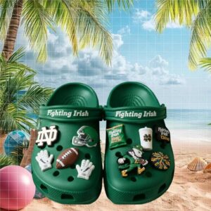 Notre Dame Fighting Irish themed Crocs