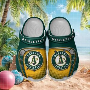Oakland Athletics Custom Mlb Baseball Clogs Green Gold
