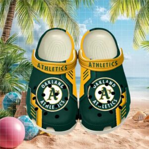Oakland Athletics Mlb Green Yellow Clogs