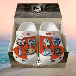 Official Anaheim Ducks Jibbitz Adorned Crocs Official Anaheim Ducks Jibbitz Adorned Crocs