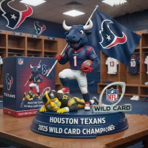 Official Houston Texans 2025 Playoff Victory Bobblehead Ornament